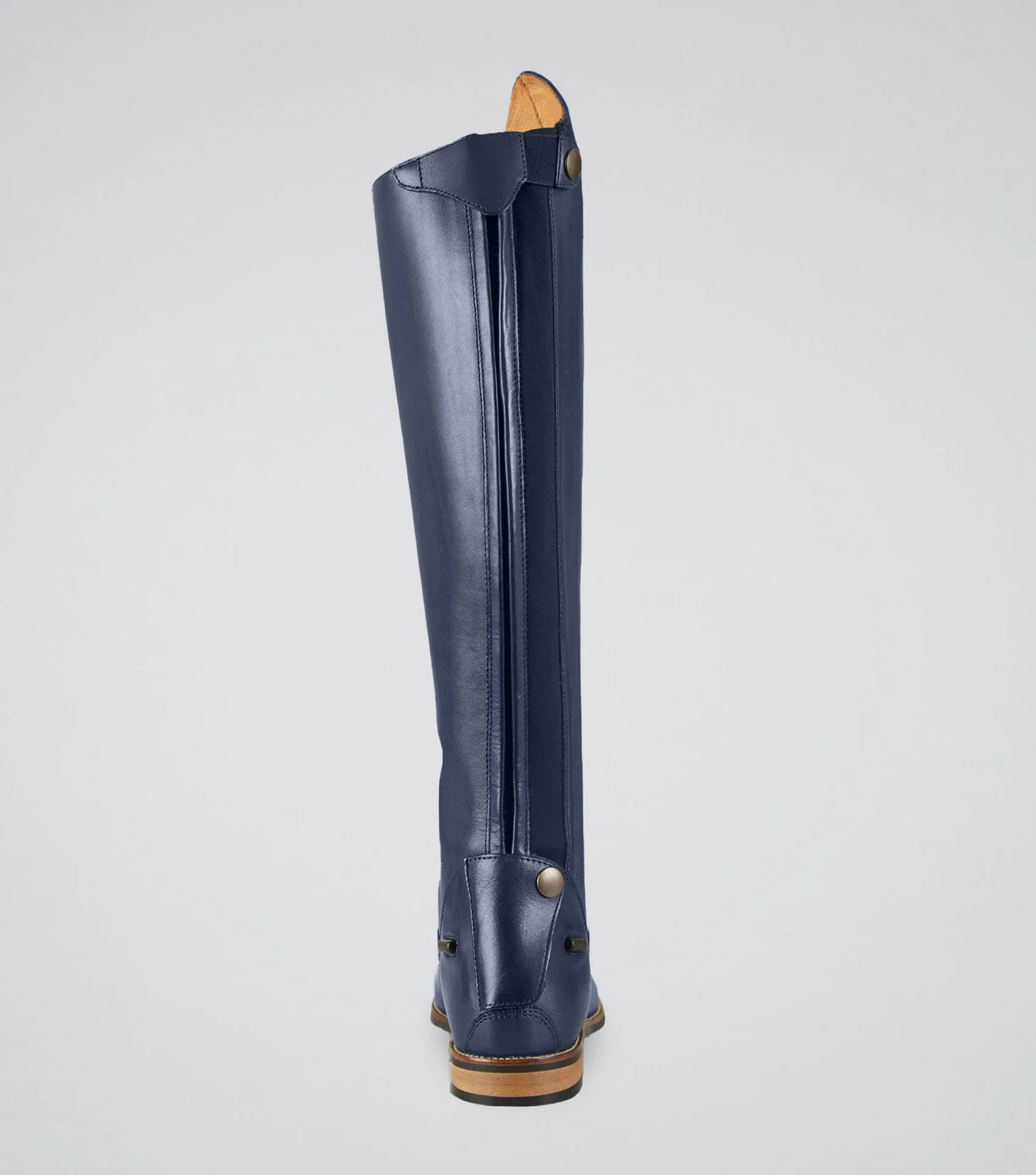Maurizia Ladies Lace Front Tall Leather Riding Boots Navy (Wide Calf)