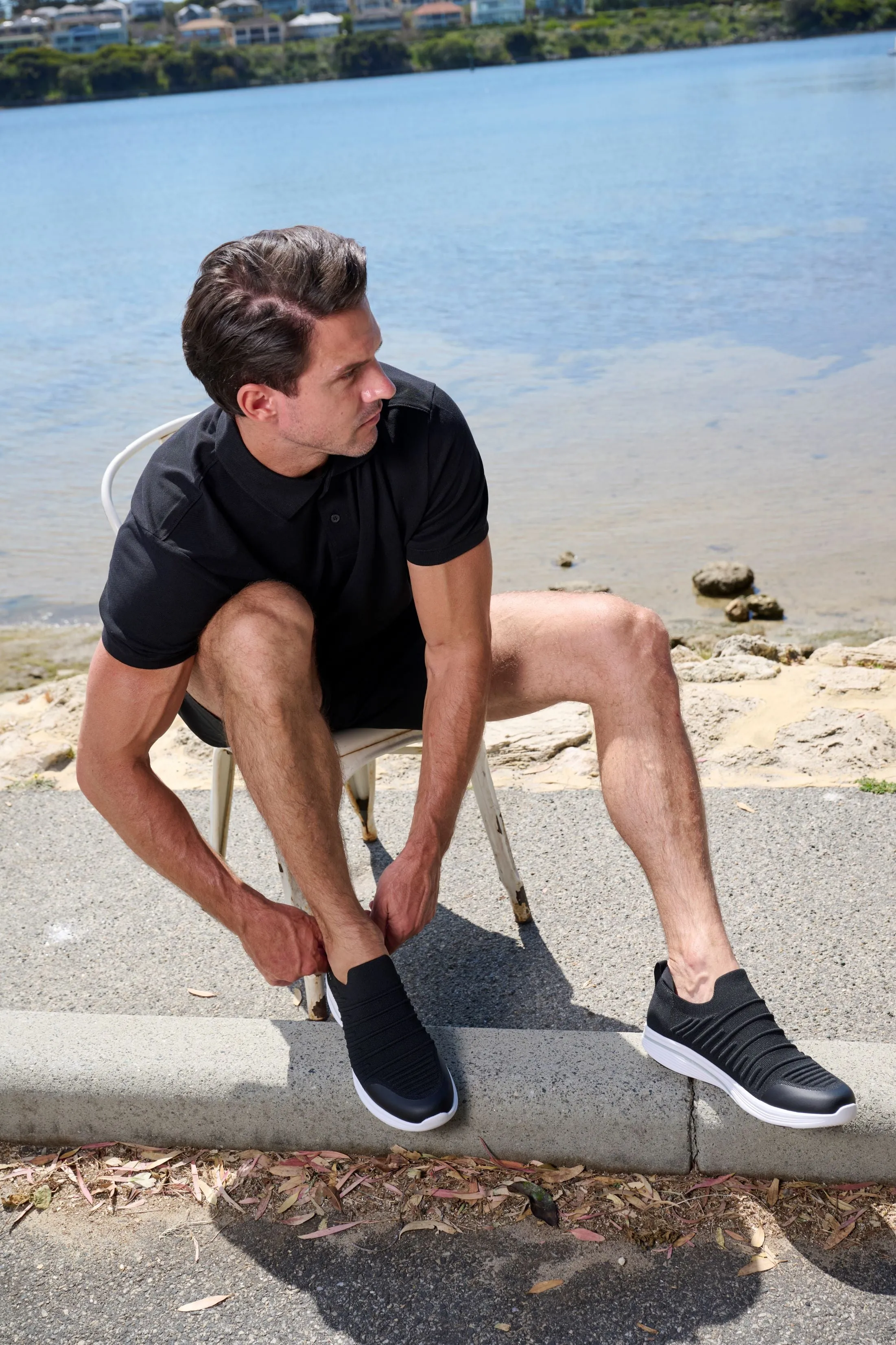 MBT M400 Slip On Black Mens Sneakers