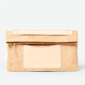 Melvia Handheld Cork Clutch/Portfolio - Natural
