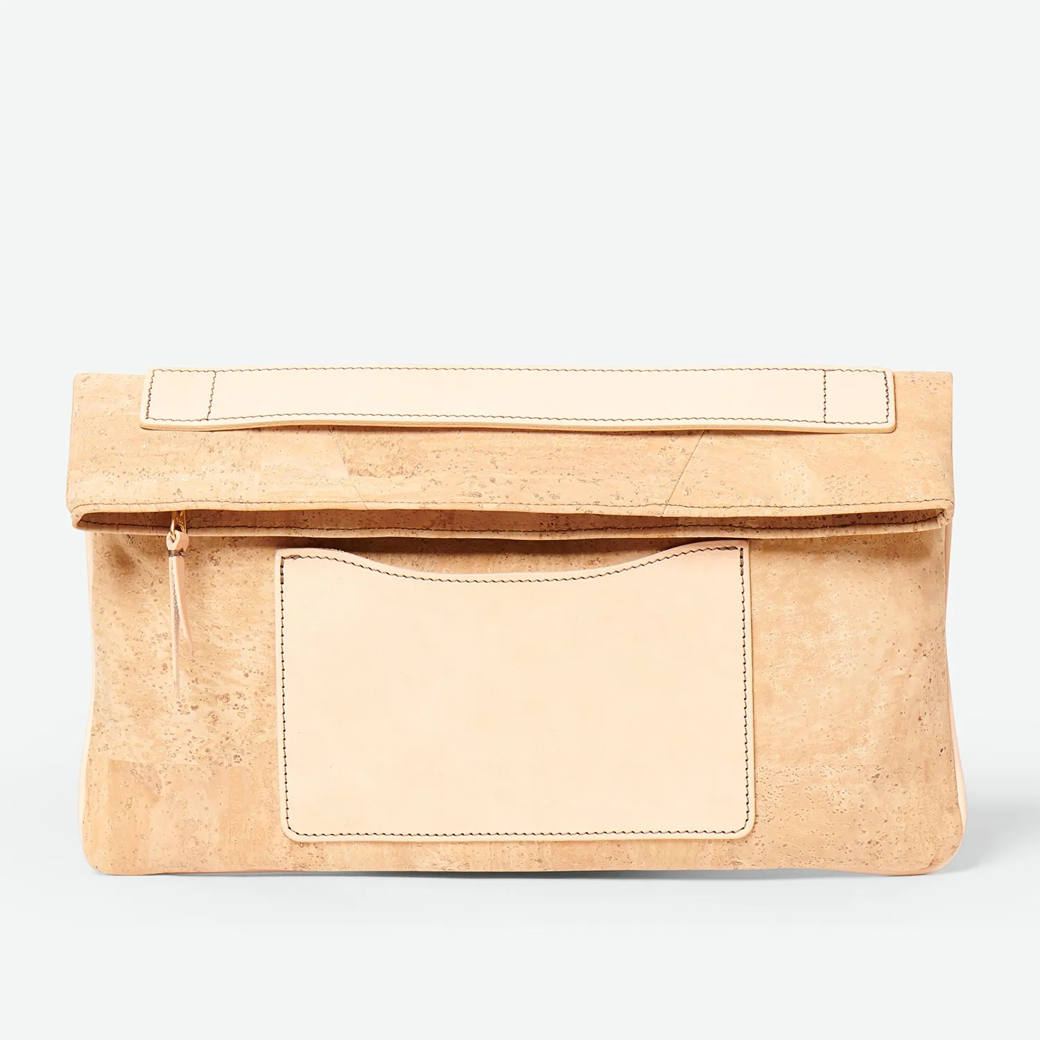 Melvia Handheld Cork Clutch/Portfolio - Natural