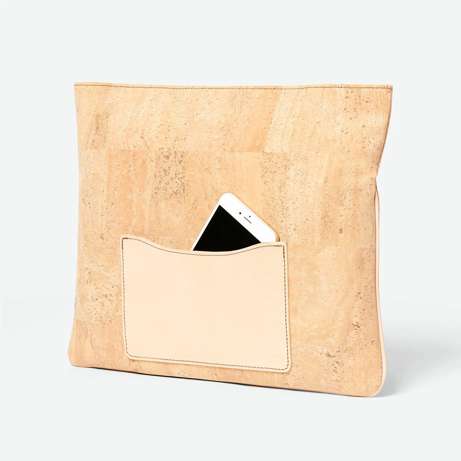 Melvia Handheld Cork Clutch/Portfolio - Natural