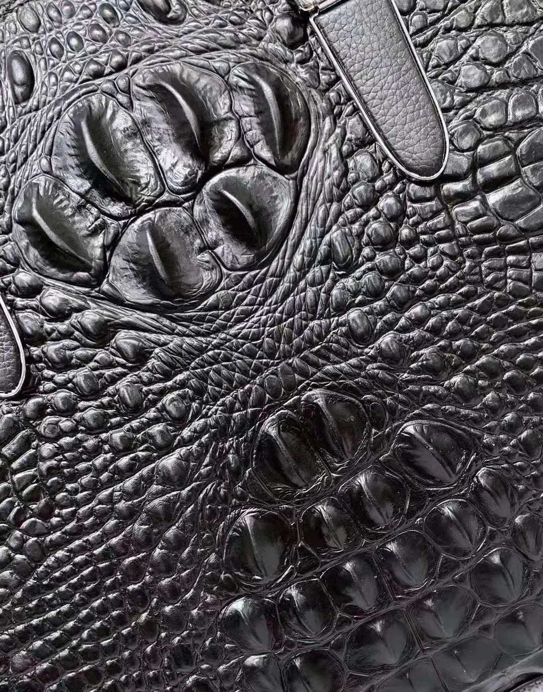 Men Handbag Crocodile Cowhide Leather Laptop Shoulder Bag