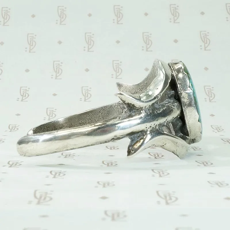 Mesmeric Turquoise in Sand Cast Silver Cuff