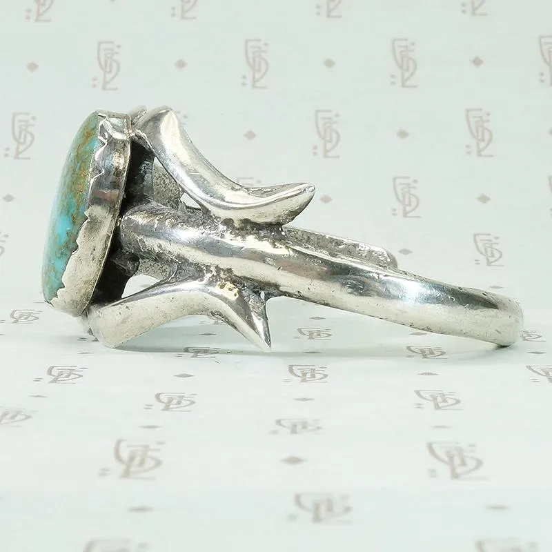 Mesmeric Turquoise in Sand Cast Silver Cuff
