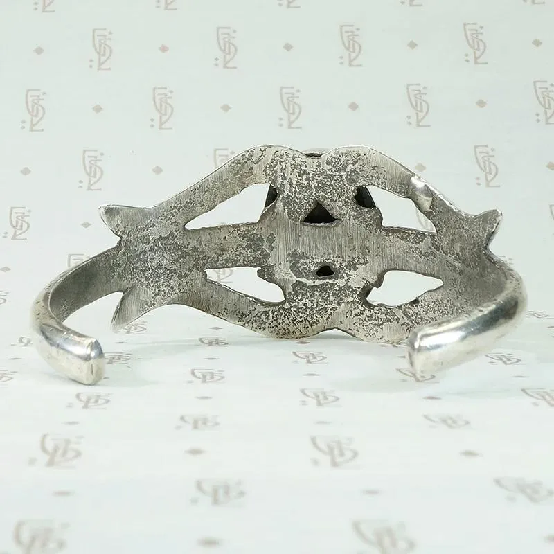 Mesmeric Turquoise in Sand Cast Silver Cuff