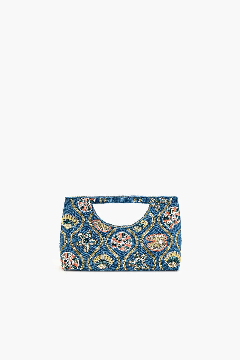 Midnight Shore Beaded Clutch Bag