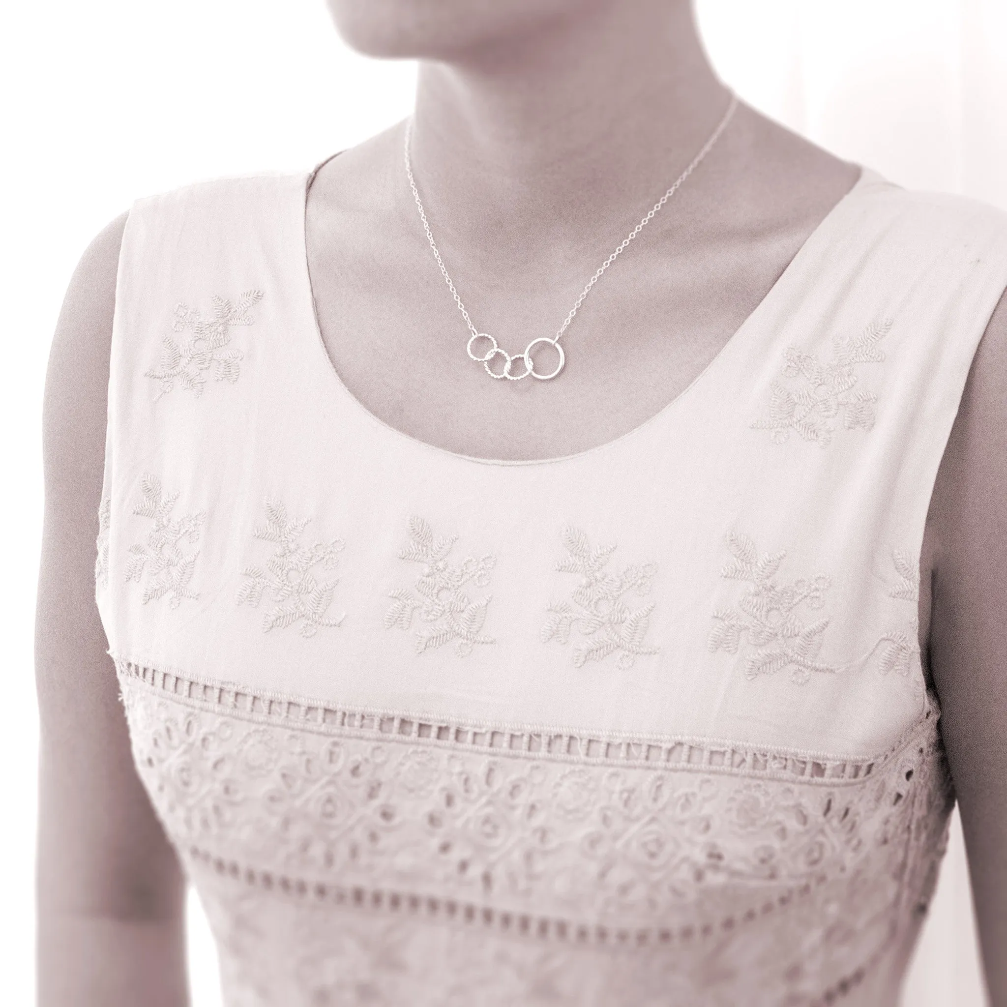 Mother of Three PERSONALIZED Interlocking Sterling Silver Necklace by Ornata