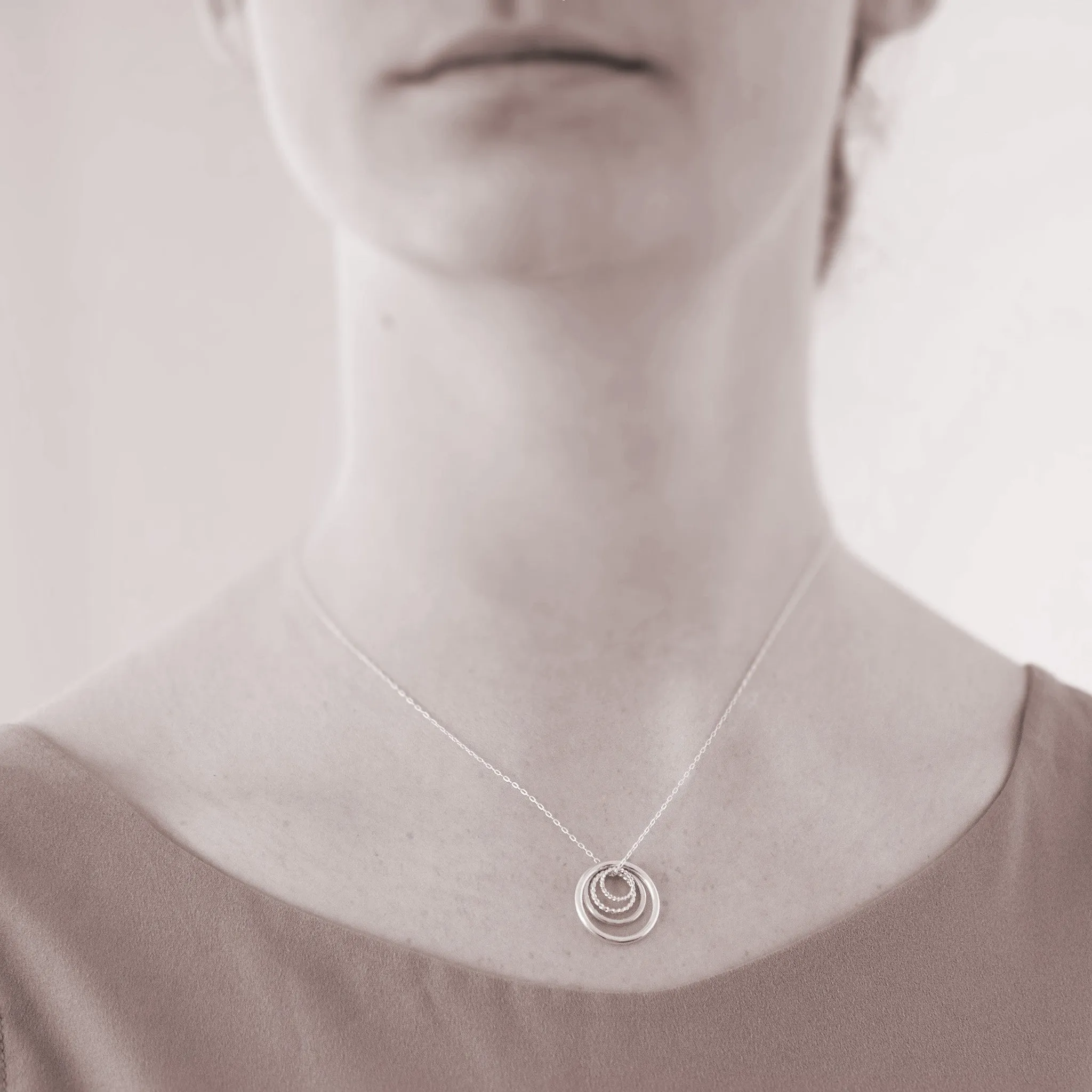 Mother's Day Jewelry - Four Generations Sterling Silver Necklace - Personalized