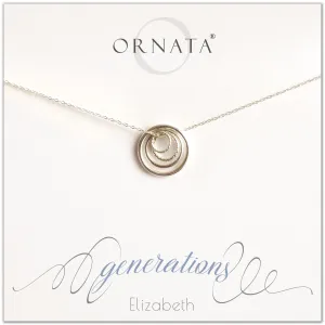 Mother's Day Jewelry - Four Generations Sterling Silver Necklace - Personalized