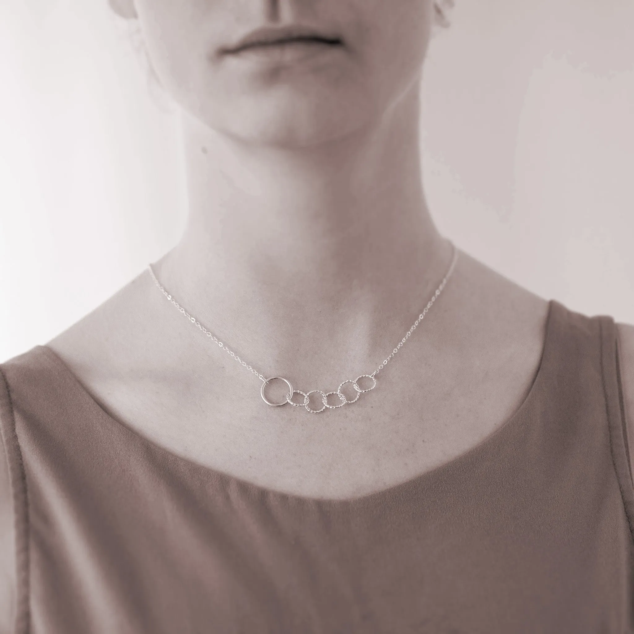 Mother's Day Jewelry - Mother of Five Sterling Silver Necklace - Personalized