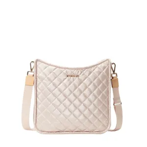 MZ Wallace Metro Box Crossbody in Pale Rose Gold Metallic