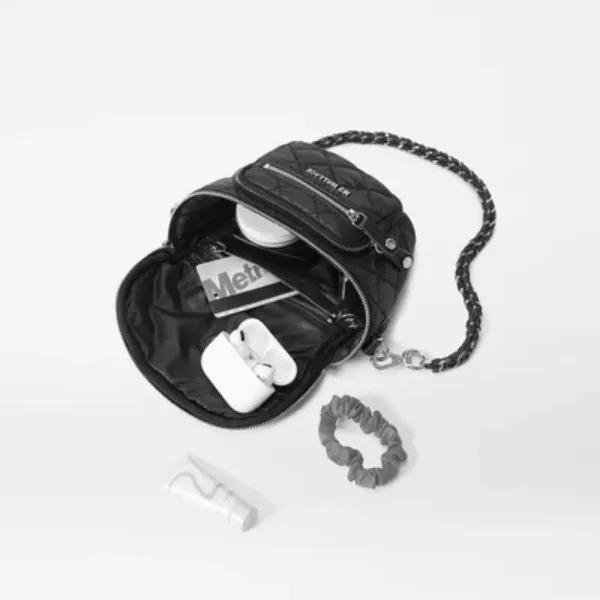 MZ Wallace Micro Crosby Sling in Black Lacquer