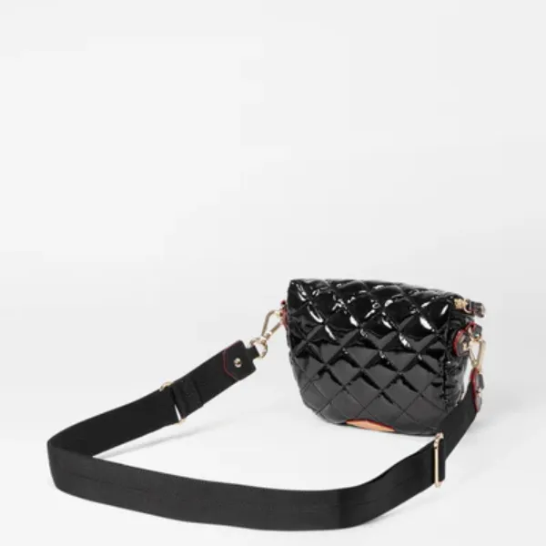 MZ Wallace Micro Crosby Sling in Black Lacquer