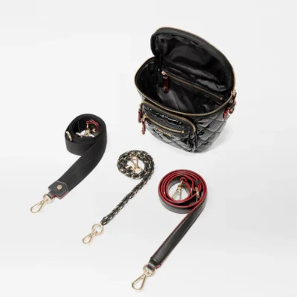 MZ Wallace Micro Crosby Sling in Black Lacquer