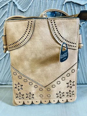 New Ecosse Design Crossbody leather purse in Brown! Rear pocket to hold your Phone! Great Quality!