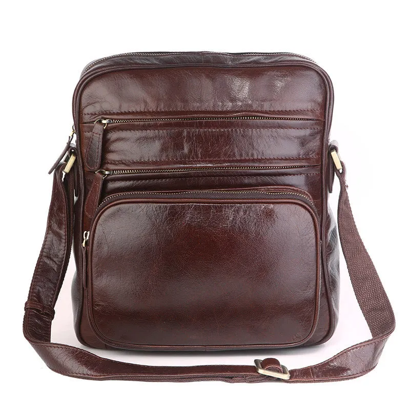 New Fashion Messenger Bags Casual Leather Bags For Men Leather Messenger Corssbody Side Shoulder Bag