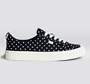OCA Low Black Canvas White Polka Dots Sneaker Women
