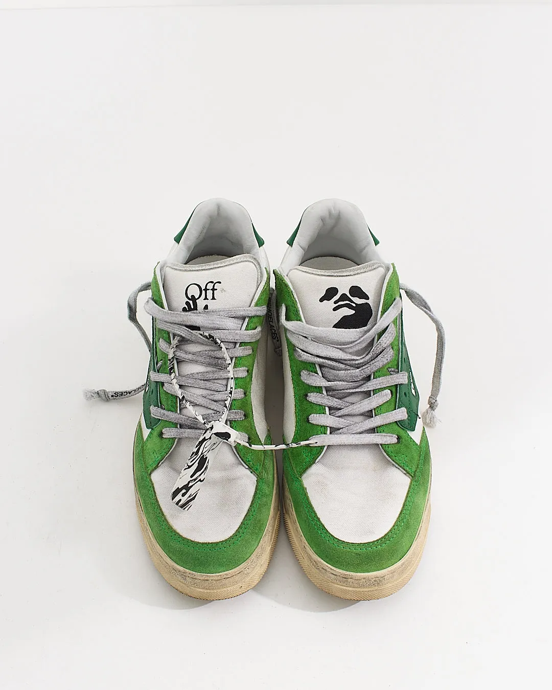 Off-White Men's Green/White Distressed 5.0 Sneakers - 42