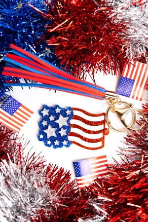 Patriotic Flag Acrylic Keychain