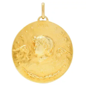 Paul Belmondo 1947 French 18 Karat Yellow Gold Pastoral Pax Vintage Cameo Pendant Necklace
