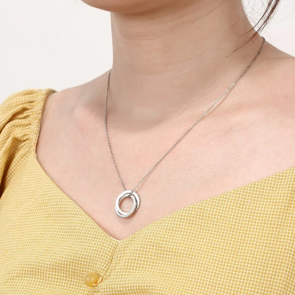 Personalized 2 Name Intertwined Circle Necklace