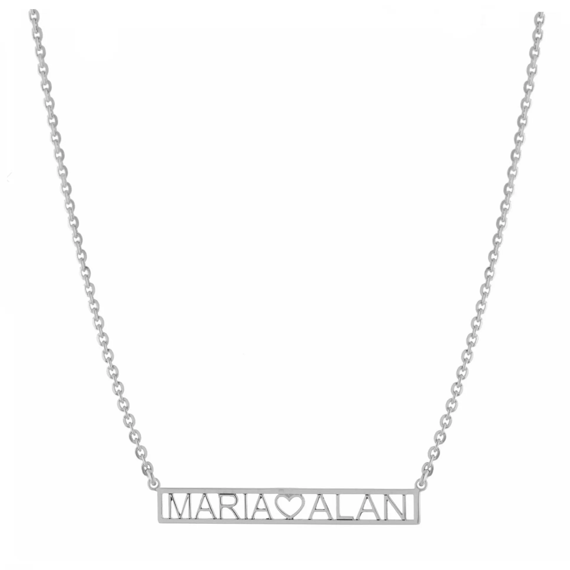 Personalized Cut-Out Heart Name Necklace