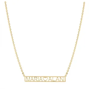 Personalized Cut-Out Heart Name Necklace