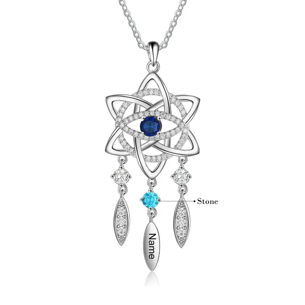 Personalized Devil Eye & Celtic Knot Necklace