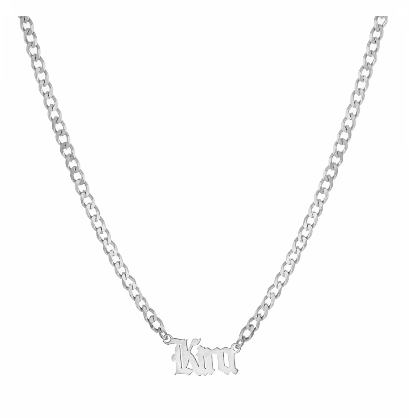 Personalized Gothic Name Curblink Necklace