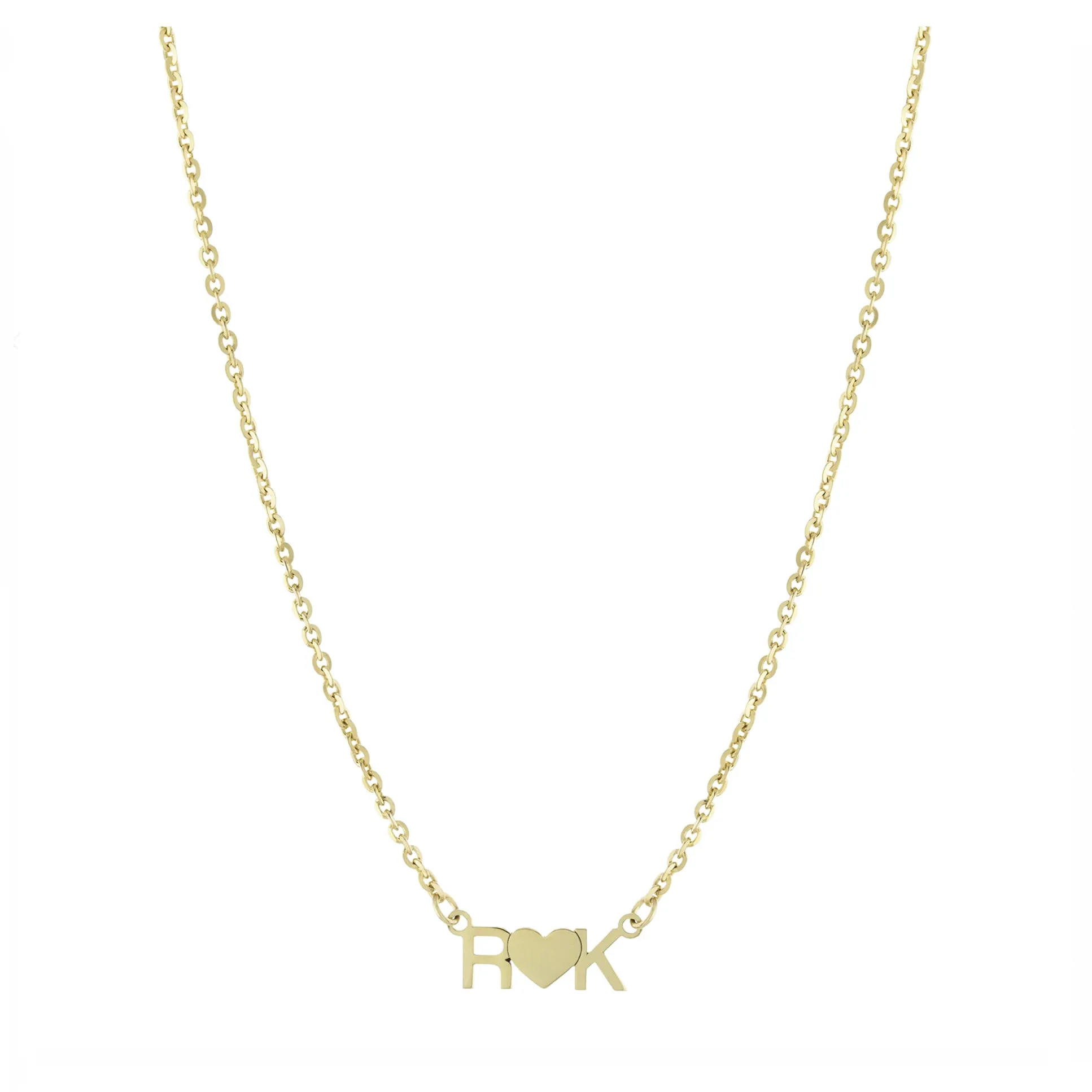 Personalized Heart Double Initial Necklace