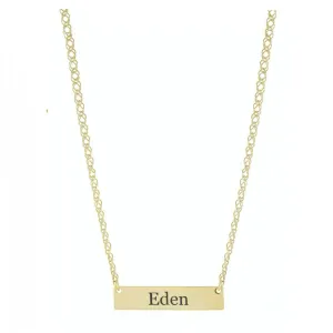 Personalized Horizontal Bar Name Necklace