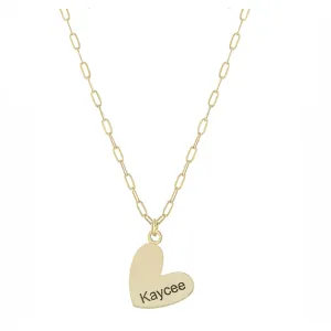 Personalized Sideways Heart Necklace