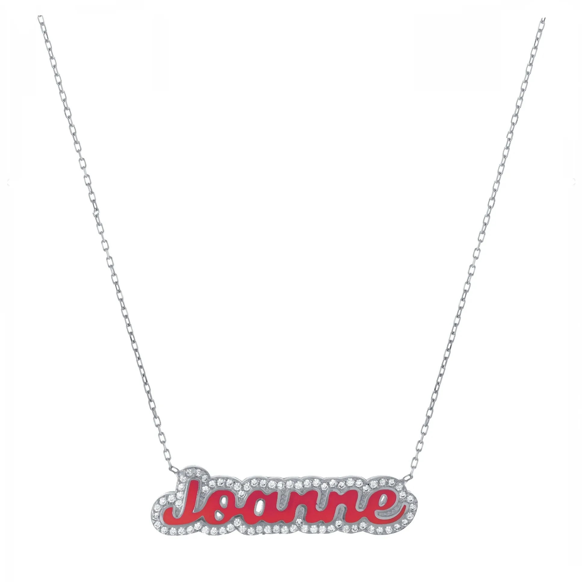 Personalized Sparkle snd Resin Name Necklace