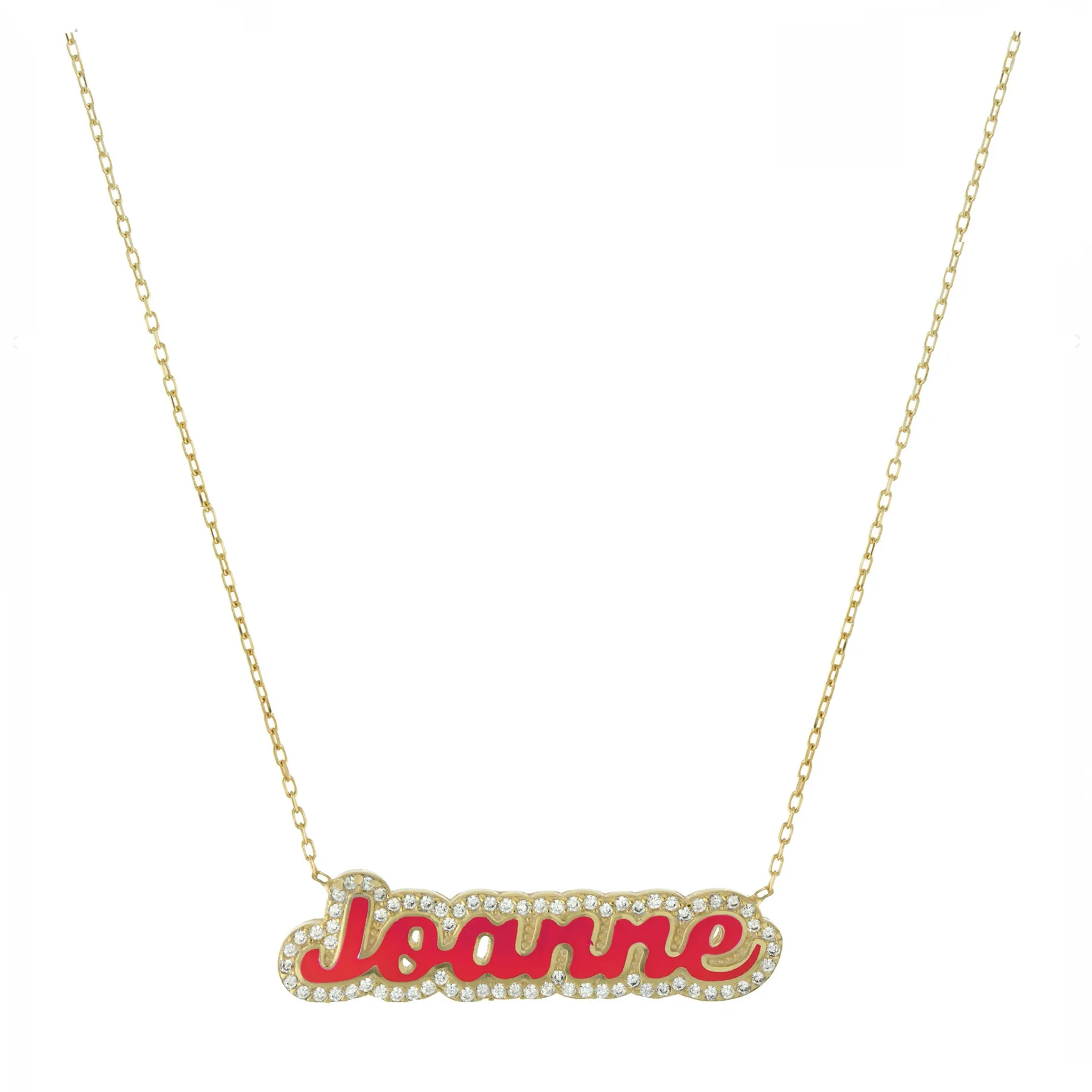 Personalized Sparkle snd Resin Name Necklace