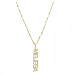 Personalized Vertical Block Name Necklace