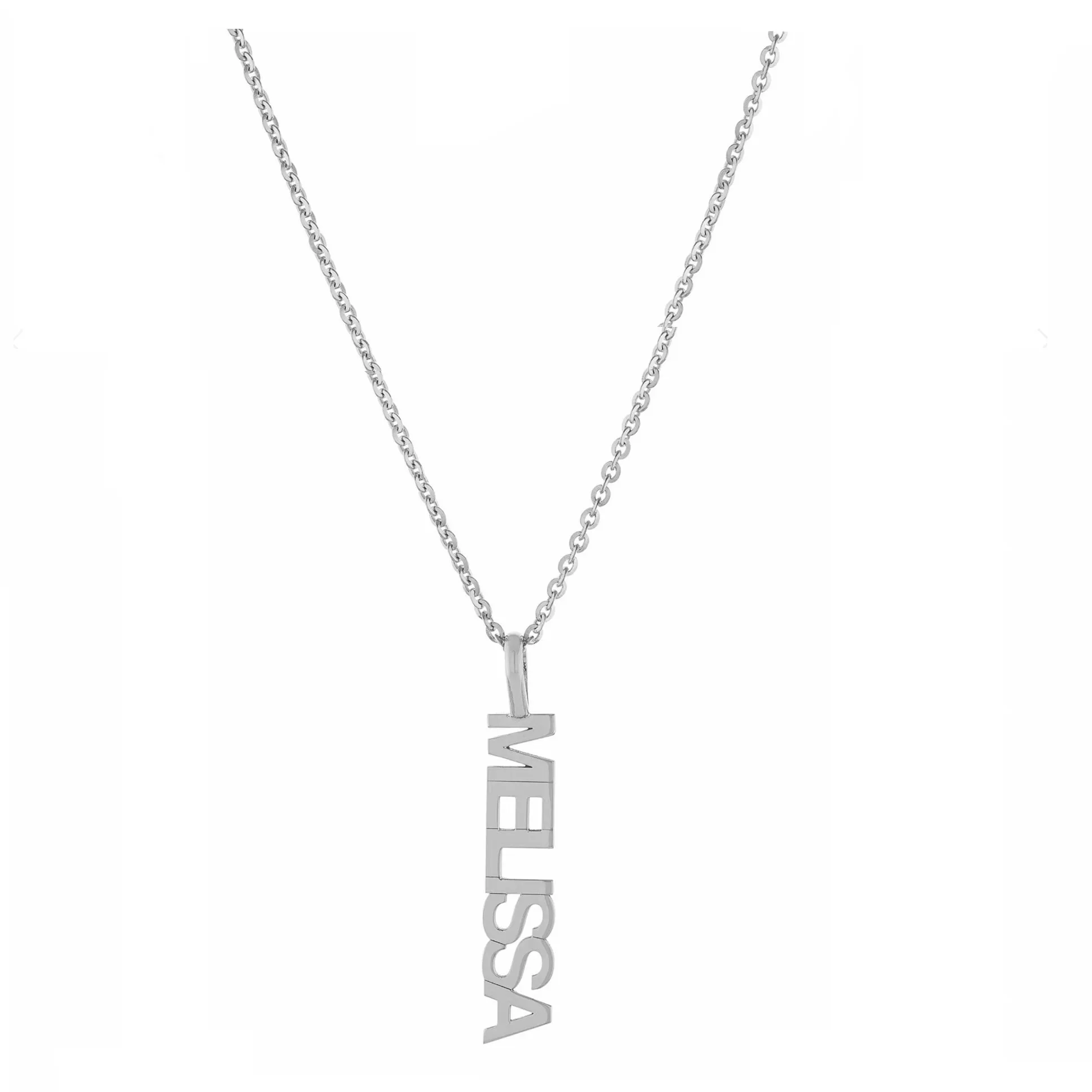 Personalized Vertical Block Name Necklace