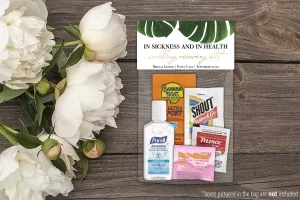 Personalized Wedding Hangover Recovery Kit Bag & Topper - Palm