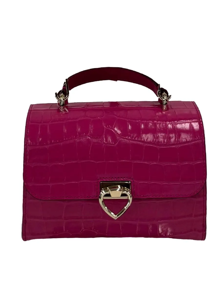 Pink Lovitt Croc Leather Bag