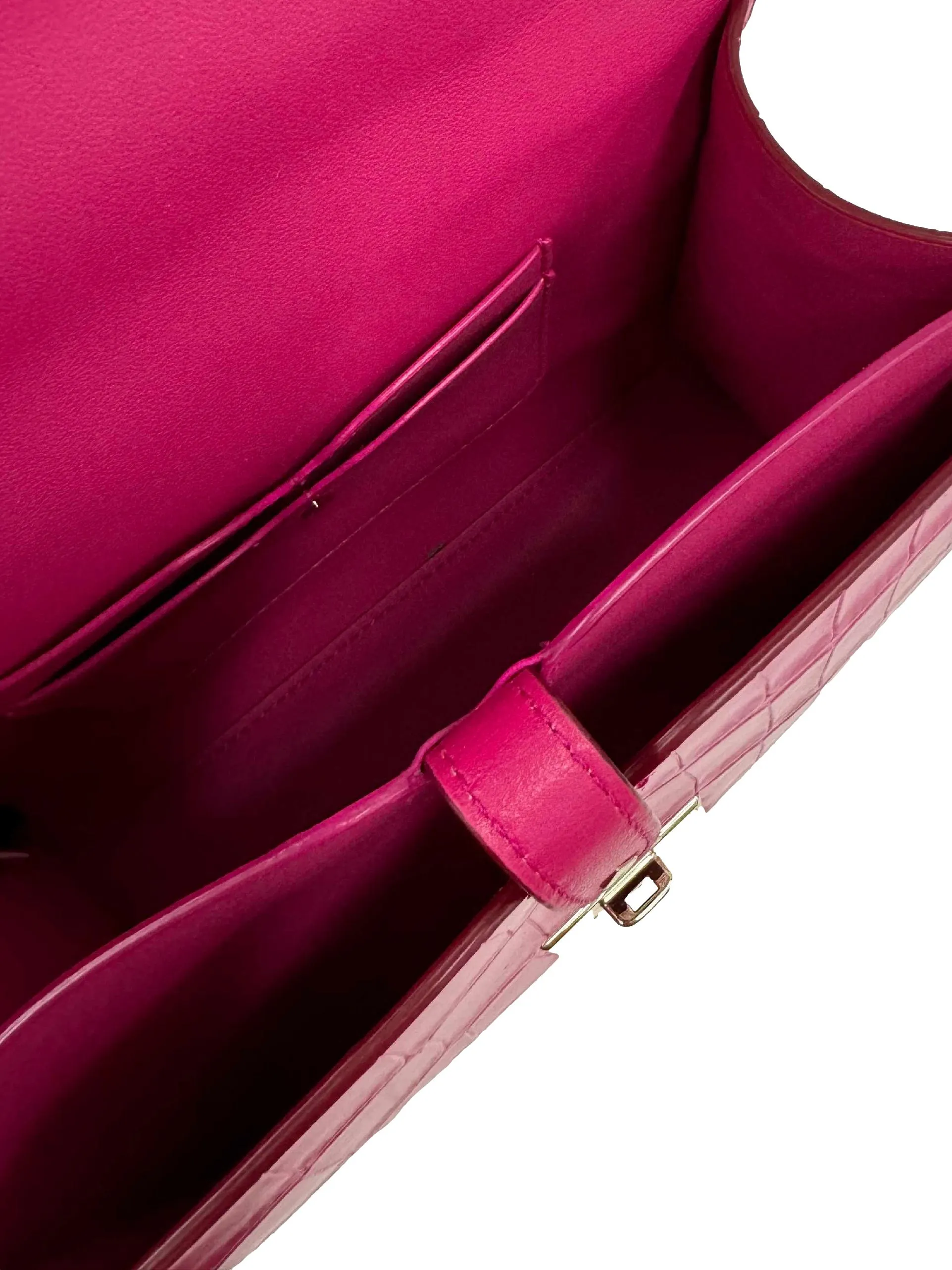 Pink Lovitt Croc Leather Bag