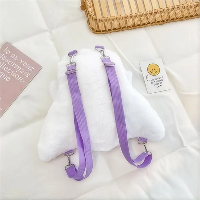 Plush Ghost Backpack Crossbody Bag