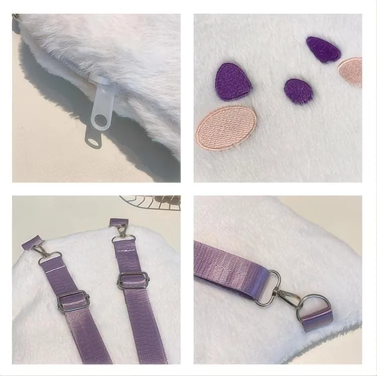 Plush Ghost Backpack Crossbody Bag