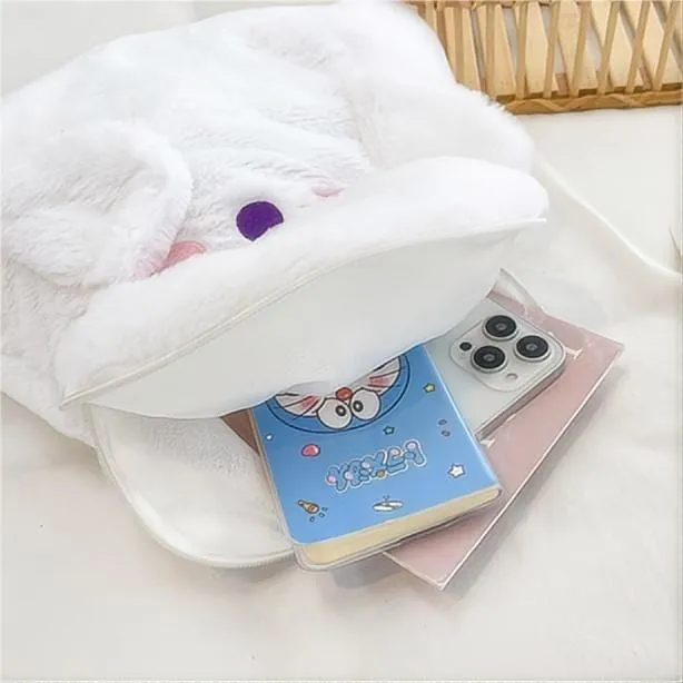 Plush Ghost Backpack Crossbody Bag