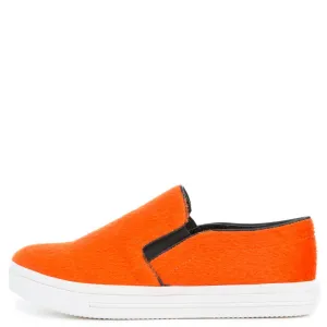 Pony Hair Orange Slip On Orange