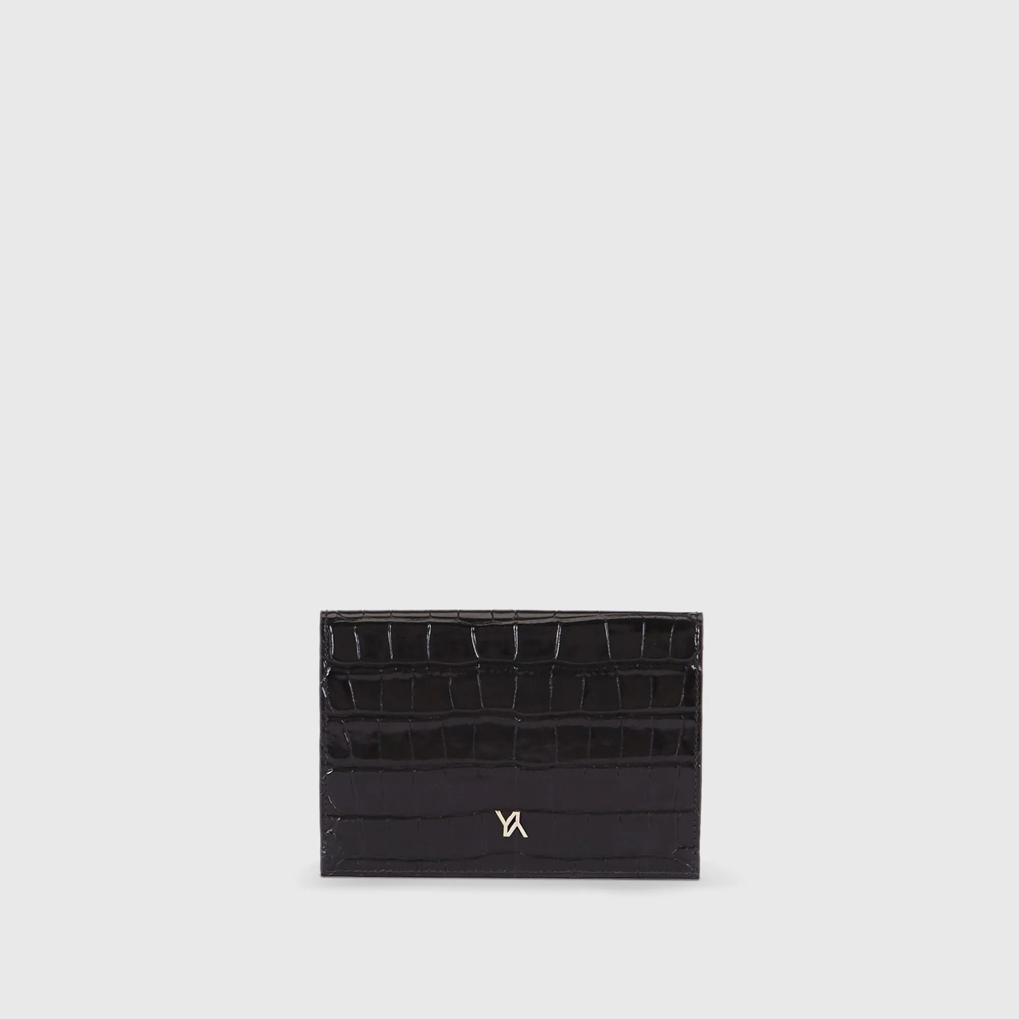 Pouch embossed croc black