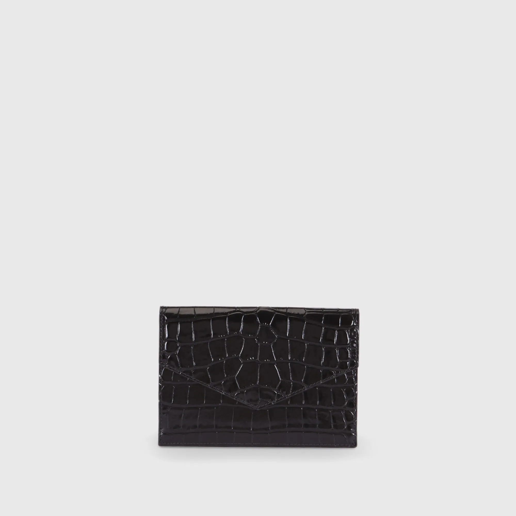 Pouch embossed croc black