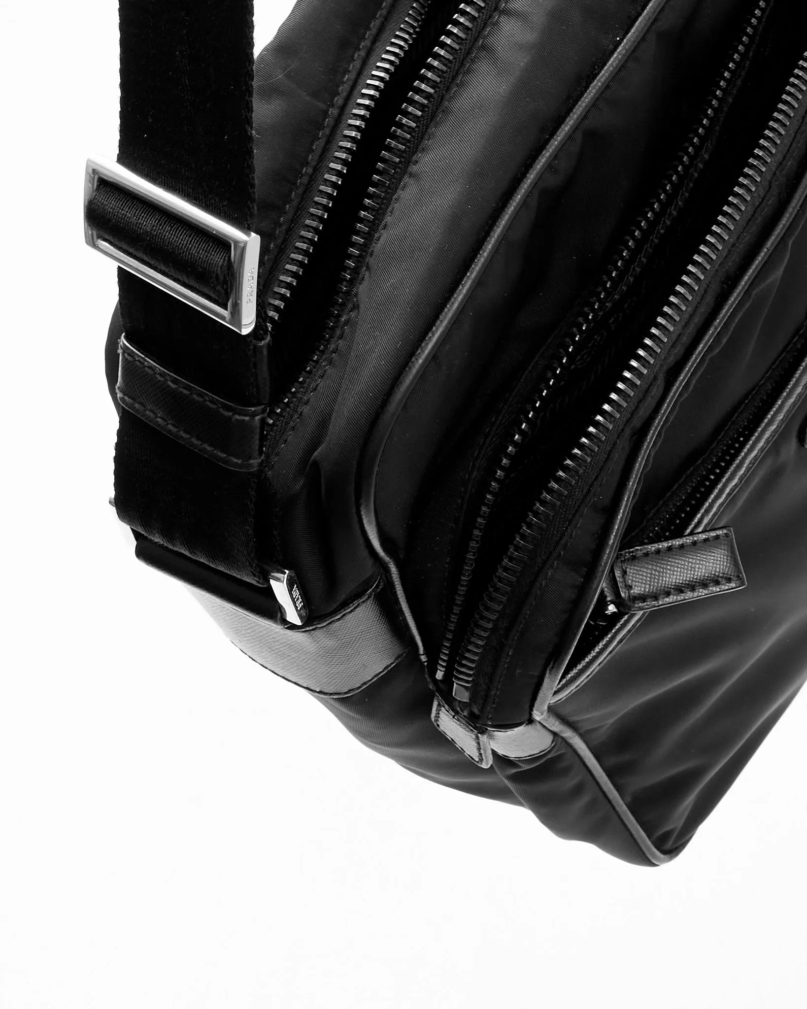 Prada Black Nylon Messenger Crossbody Bag