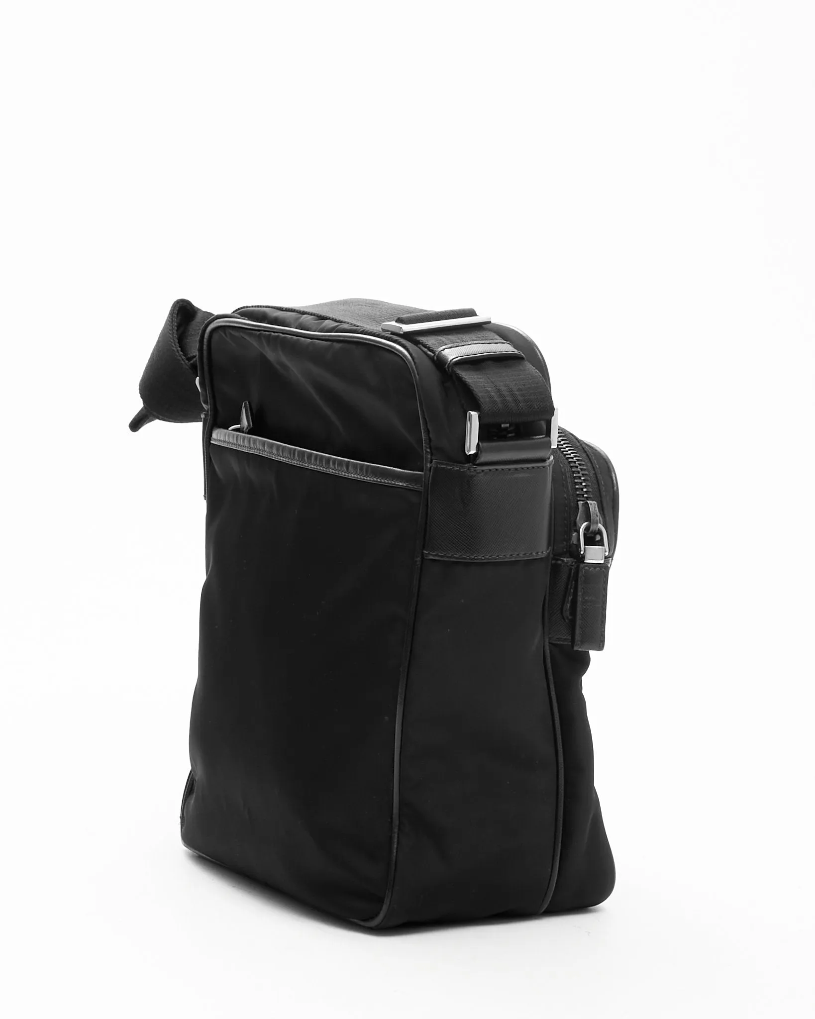 Prada Black Nylon Messenger Crossbody Bag