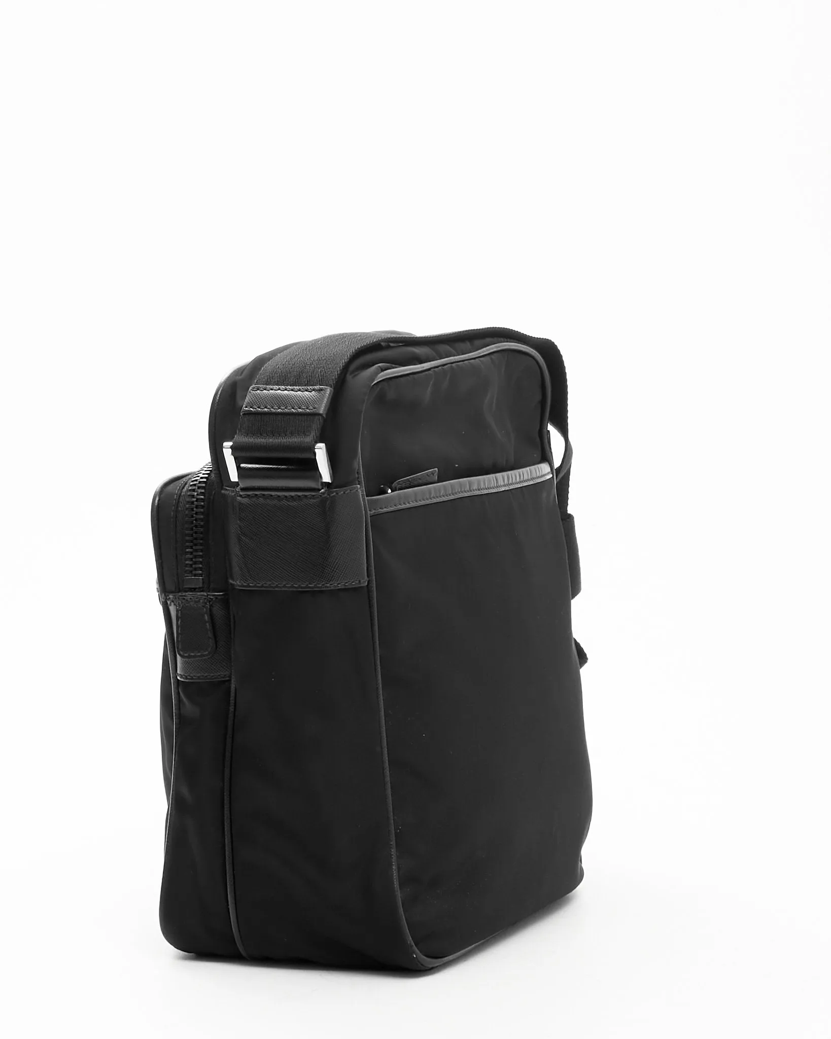 Prada Black Nylon Messenger Crossbody Bag