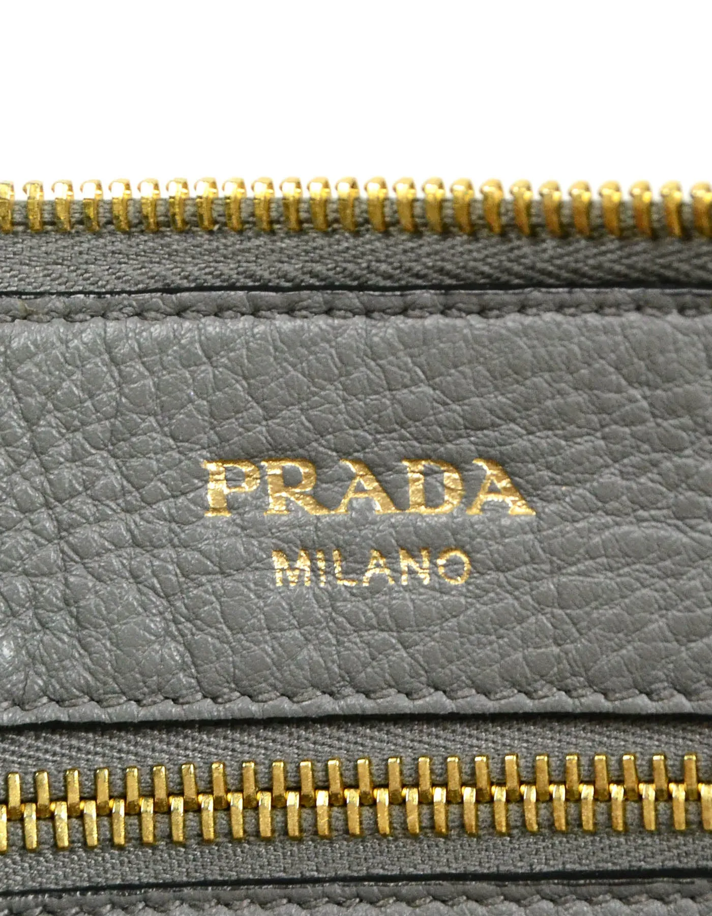 Prada Marmo Grey Leather Messenger Crossbody Bag