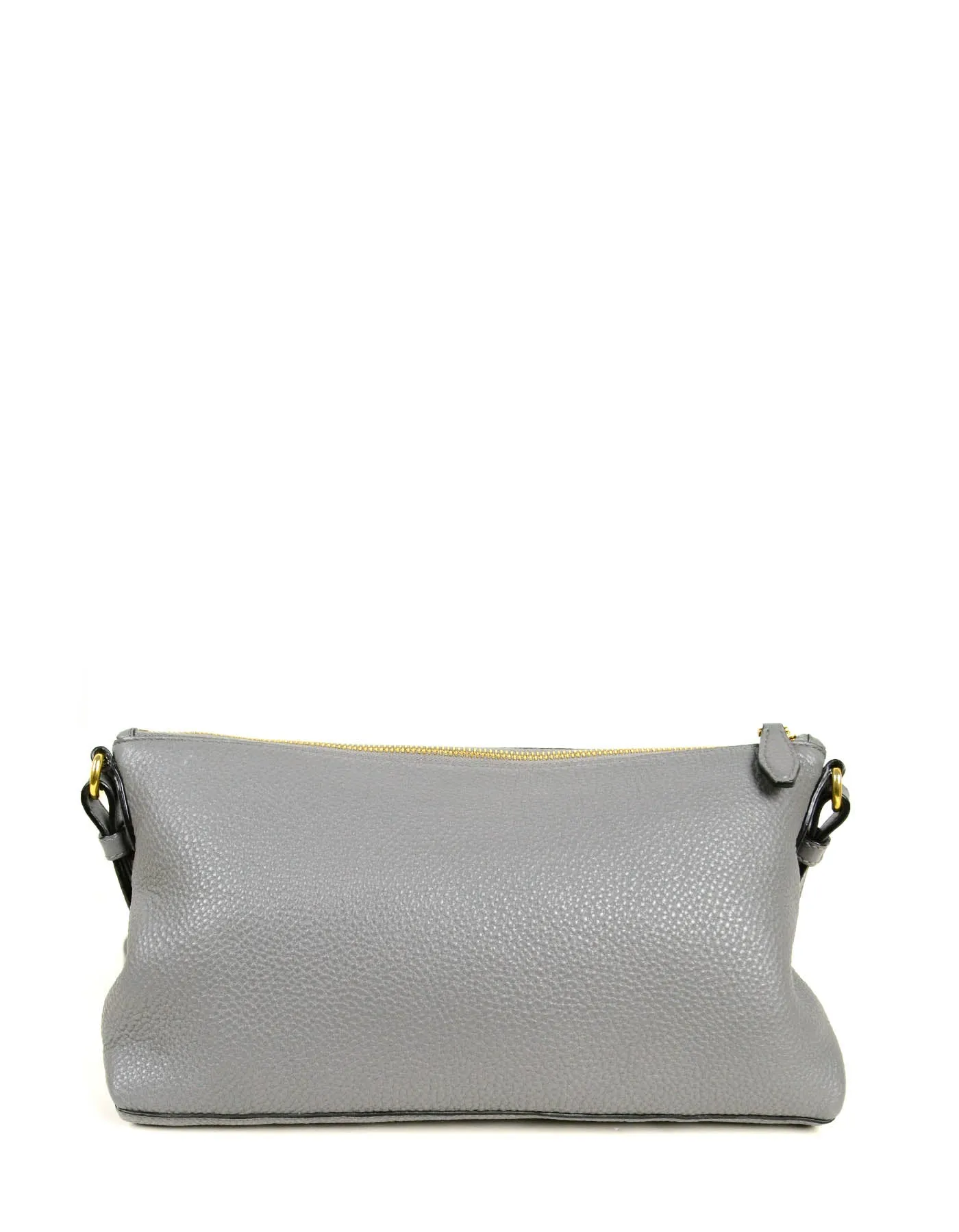 Prada Marmo Grey Leather Messenger Crossbody Bag